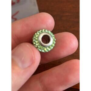 925 Sterling silver bead bracelet green x35 1.65g .5 inch